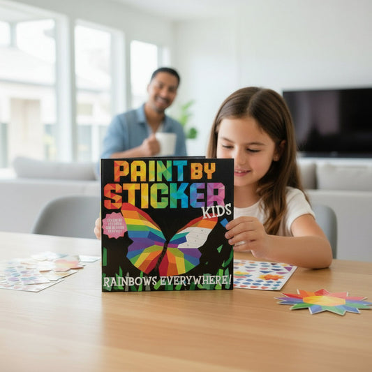 Paint by Stickers Book Kids Rainbow Art Activity Kit
