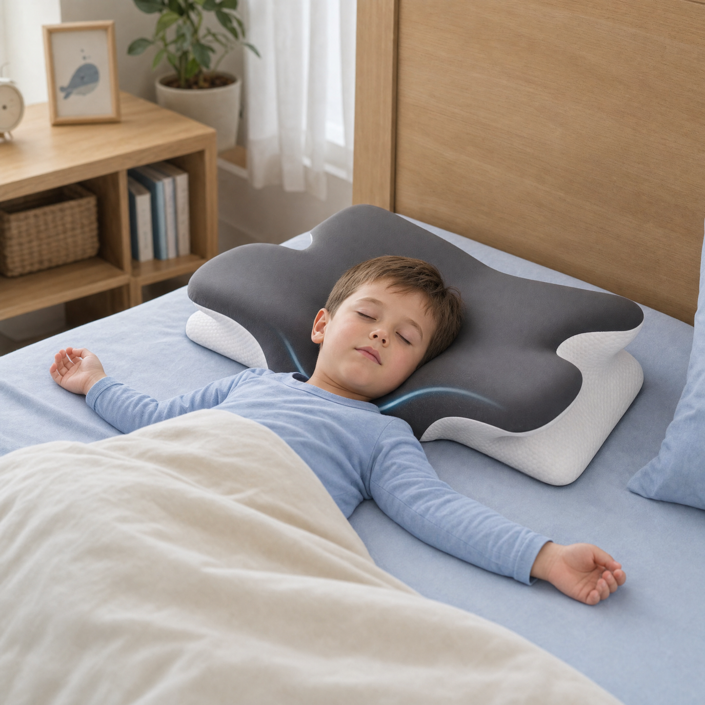 Kids Memory Foam Neck Pillow Ergonomic Cervical Support