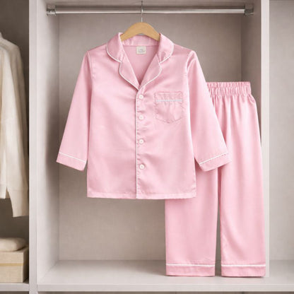 Kids Pajamas Set Long Sleeve Button Sleepwear