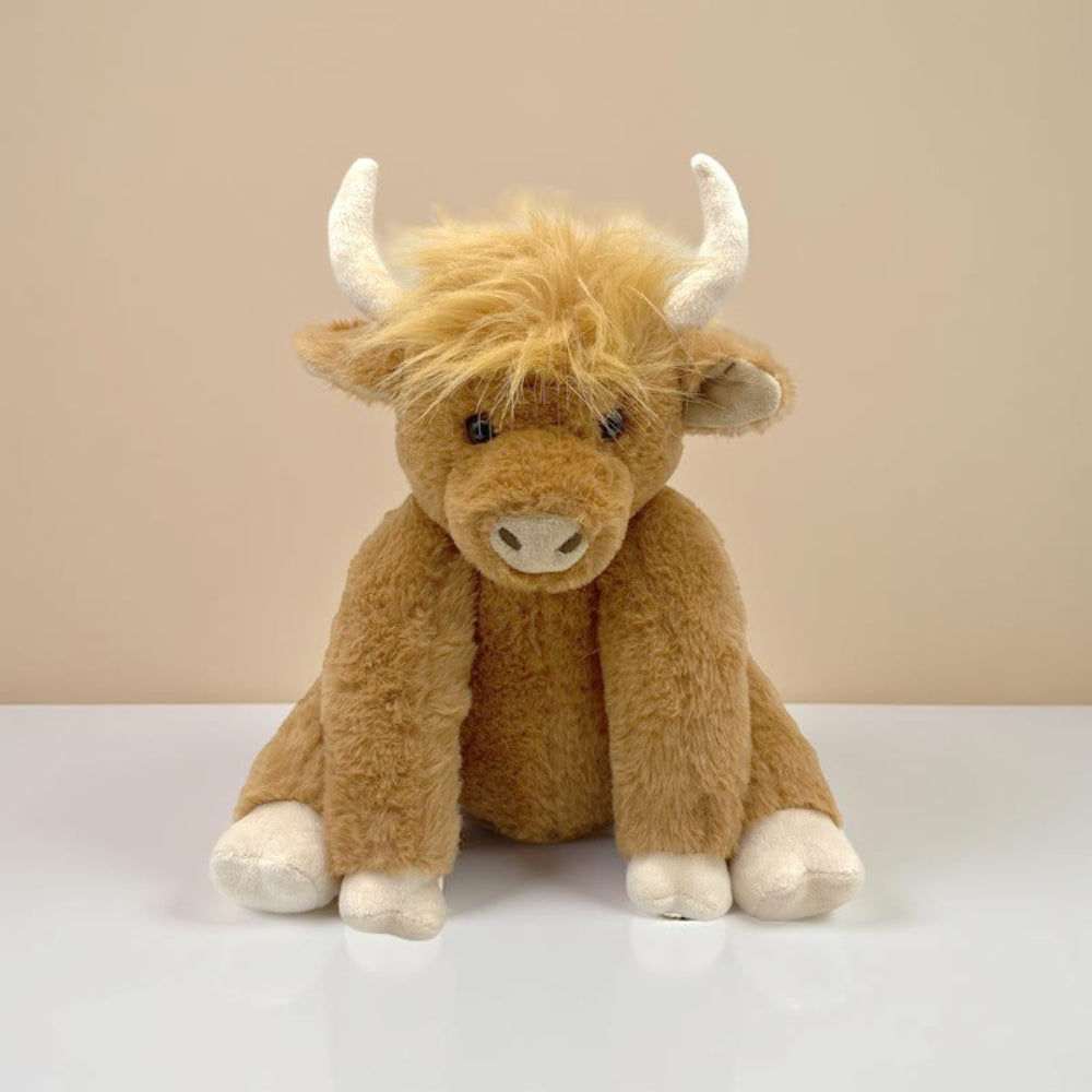 Plush Highland Cow Stuffed Animal Faux Fur Decorative Horns