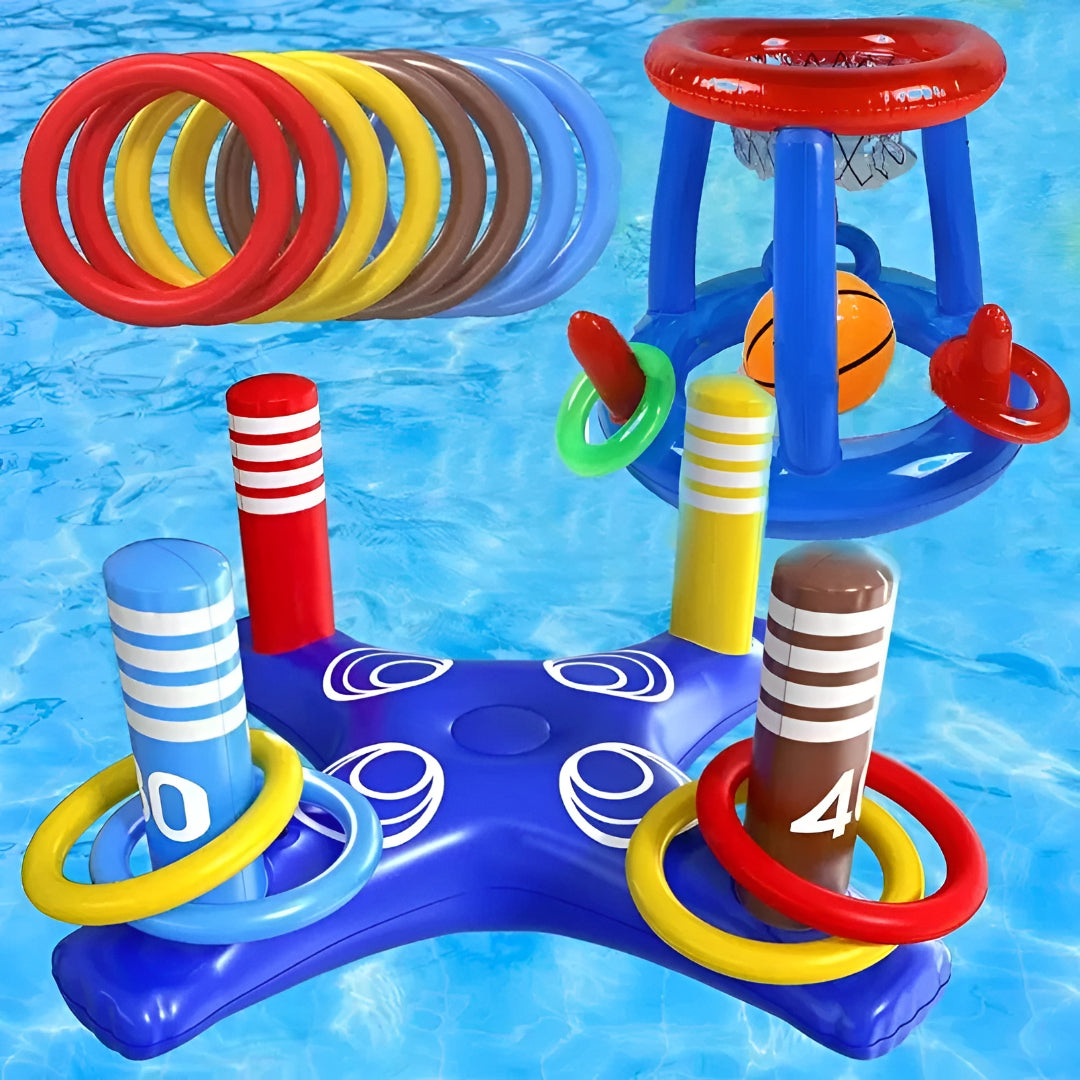 Pool Basketball Hoop Inflatable Floating Game Toy Set