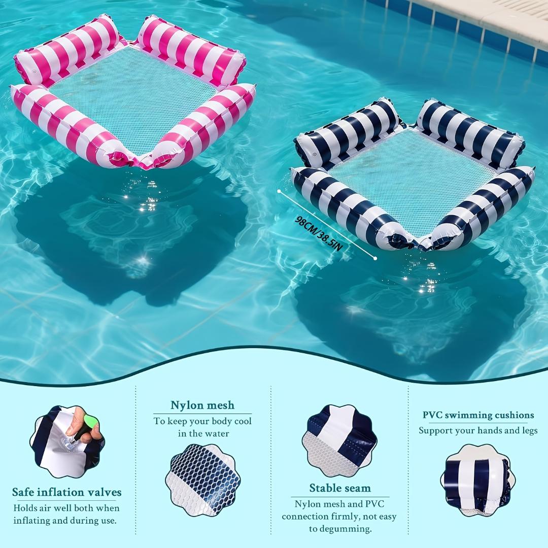 Pool Float Lounge Chair Inflatable PVC Mesh Seat