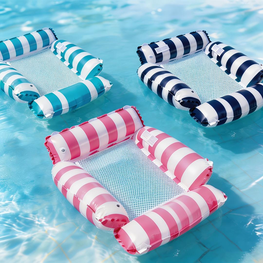 Pool Float Lounge Chair Inflatable PVC Mesh Seat