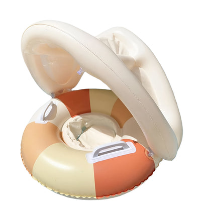 Pool Float Summer Inflatable Baby Swim Ring Sun Canopy