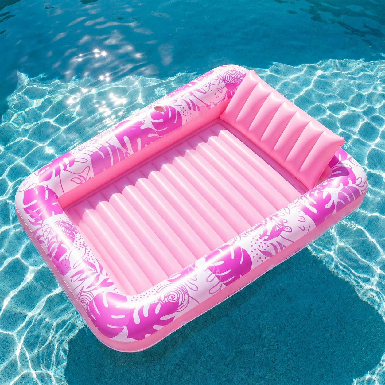 Pool Float Tanning Lounger Inflatable Sunbathing Bed