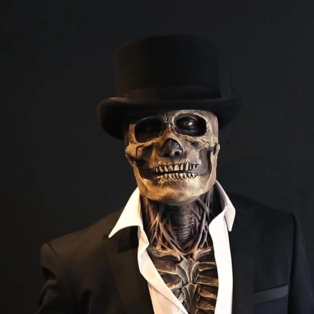 Realistic Skull Mask Brain Detail Hat Costume Mask