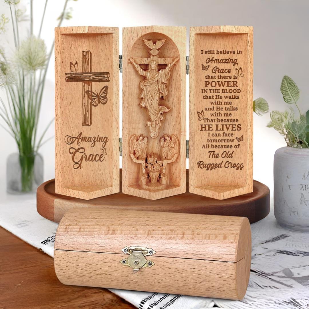 Religious Sculpture Amazing Grace Openable Statue Christian Gift