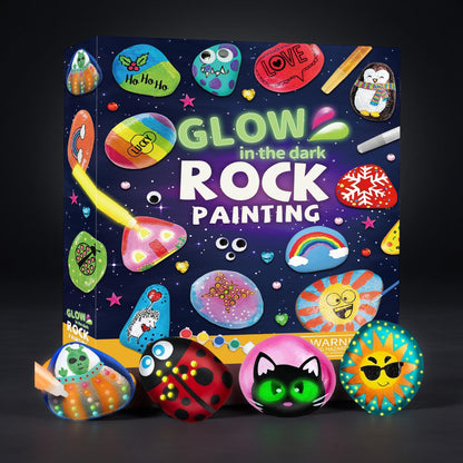 Rock Painting Kit Glow Dark Kids Craft Set DIY Art Supplies