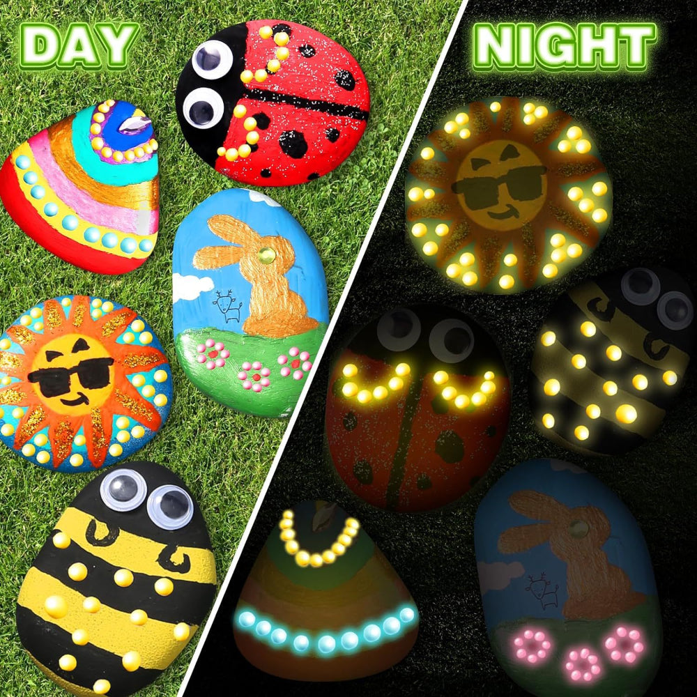 Rock Painting Kit Glow Dark Kids Craft Set DIY Art Supplies