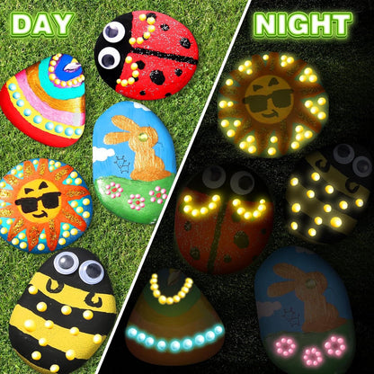 Rock Painting Kit Glow Dark Kids Craft Set DIY Art Supplies