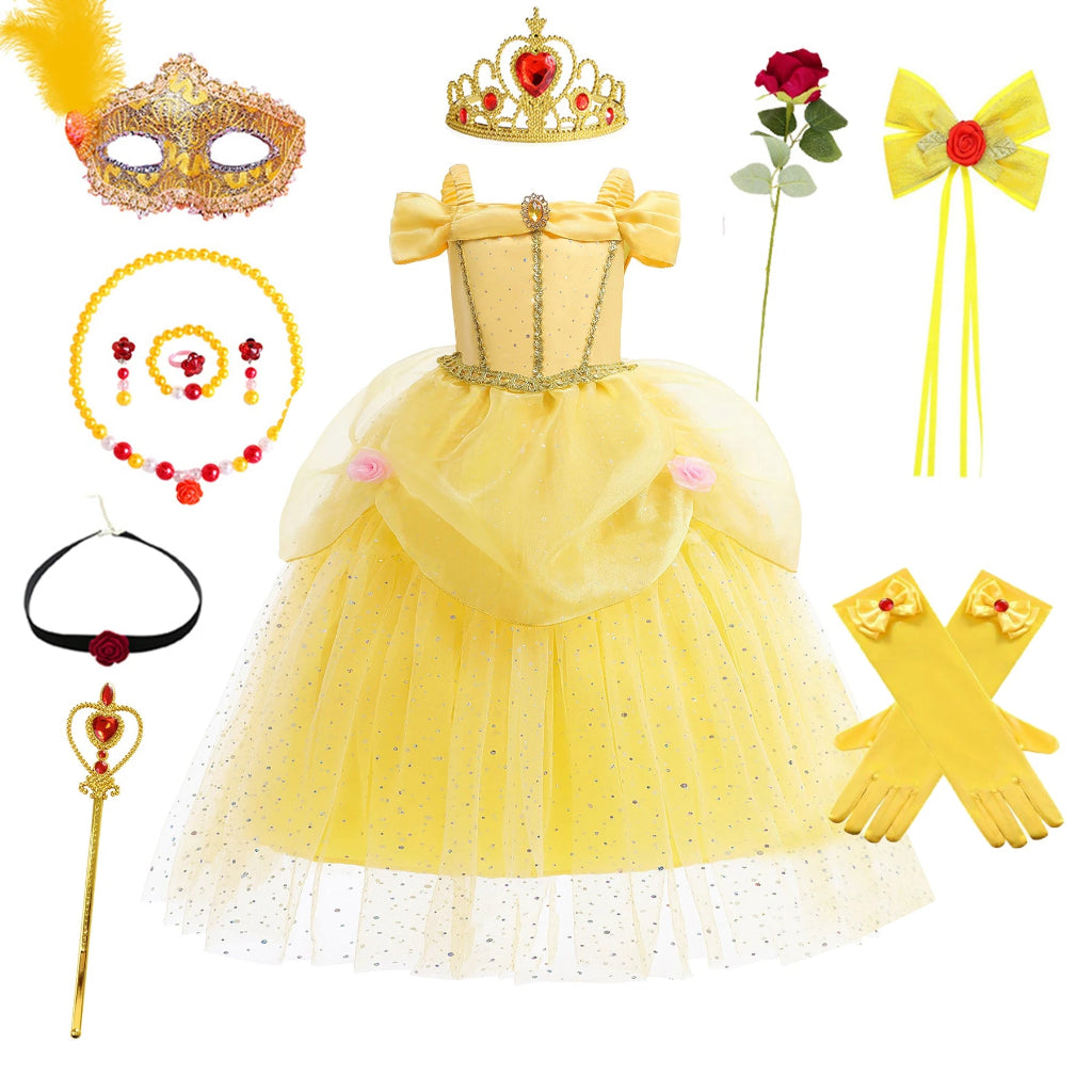 Costumi di Halloween per bambine con accessori per vestito da principessa