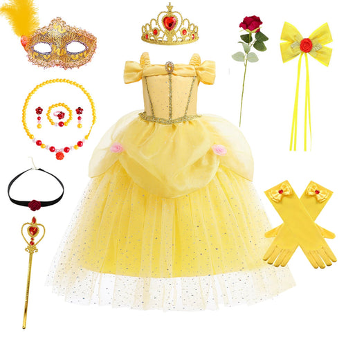 Costumi di Halloween per bambine con accessori per vestito da principessa