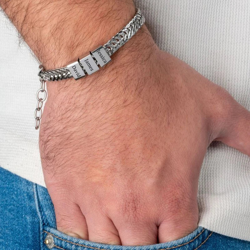 Father's Day Bracelet Personalized Dad Link Chain Gift