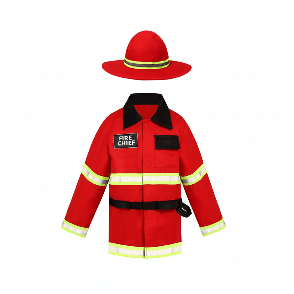 Halloween Costume Kids Firefighter Set Backpack Hat