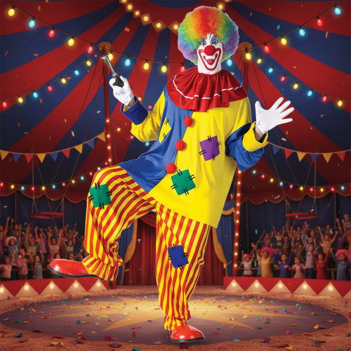 Disfraz de payaso para adulto Halloween Conjunto colorido de circo