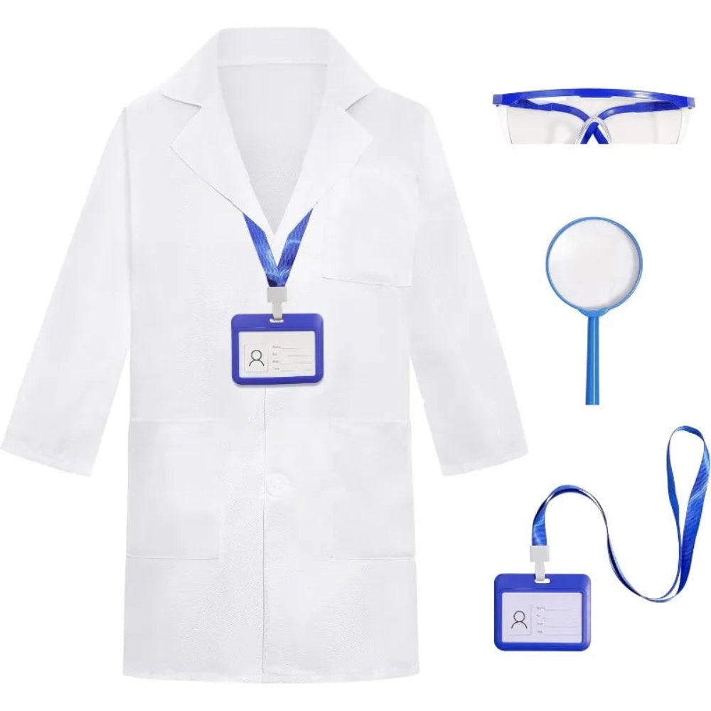 Costumi di Halloween per Bambini, Abbigliamento da Scienziato per Cosplay, Design Camice da Laboratorio