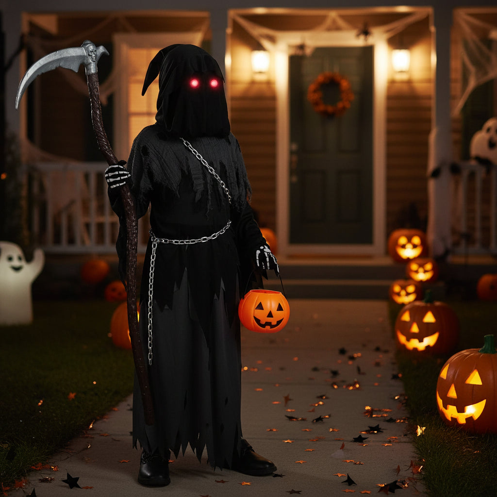 Disfraces de Halloween Disfraz de Segador Guantes con Guadaña para Adultos