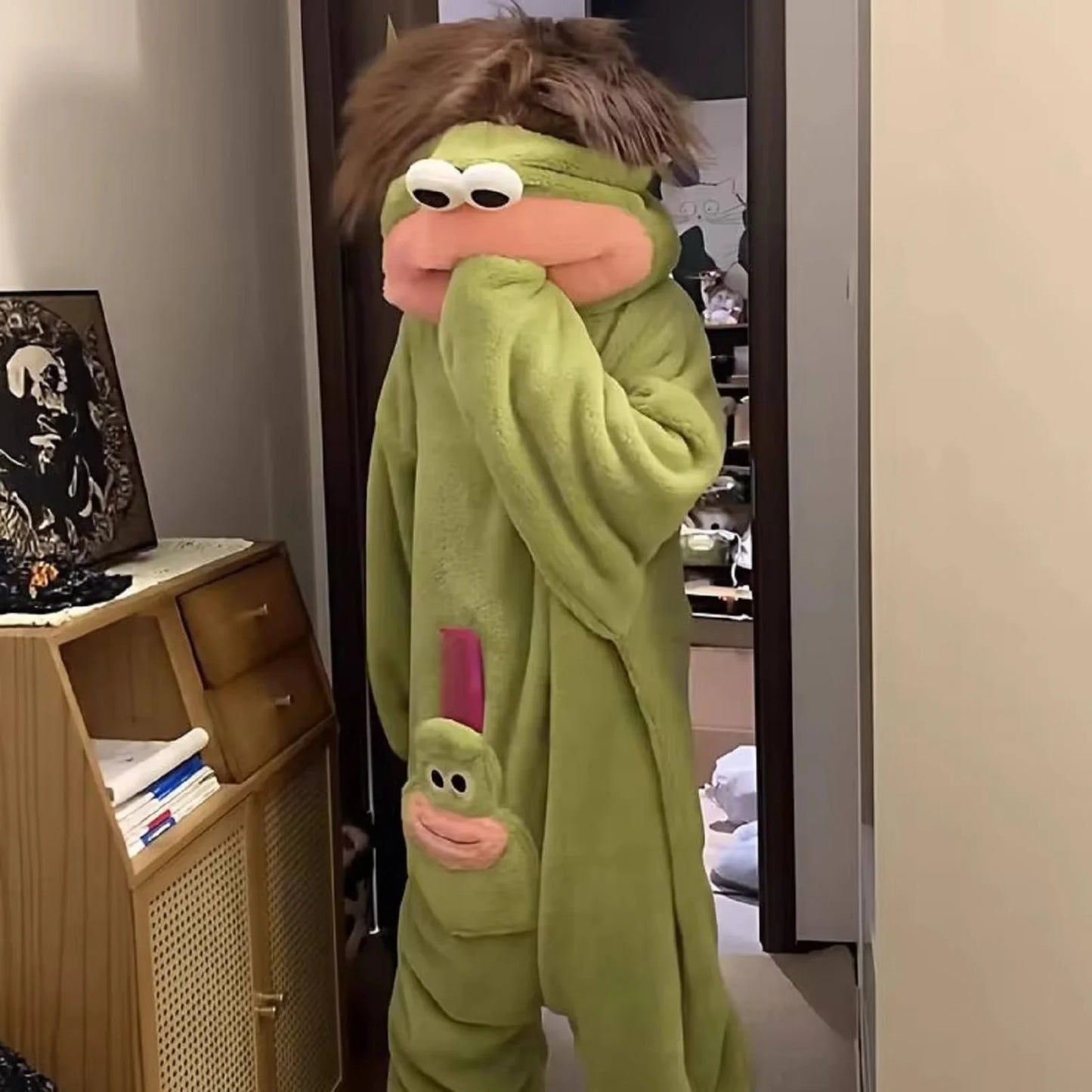 Halloween Costumes Adult Funny Monster Onesie Cozy Pajama Outfit
