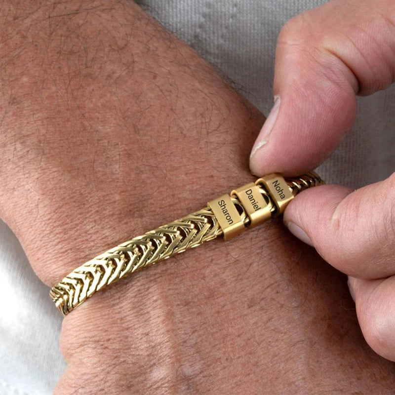 Father's Day Bracelet Personalized Dad Link Chain Gift