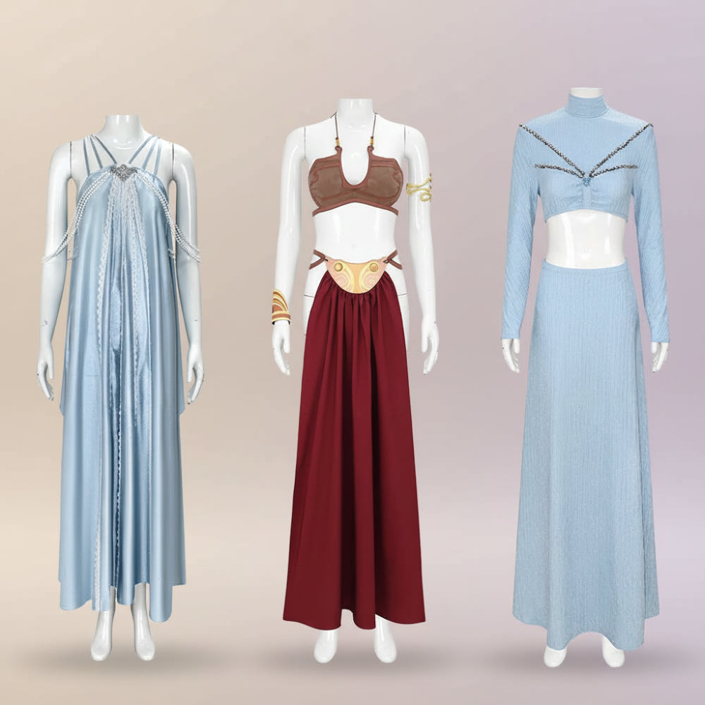 Padmé Cosplay Nachthemd Fantasie Kostüm Nachthemd Verkleidung für Frauen Damen Erwachsene Halloween Karneval Party Anzug