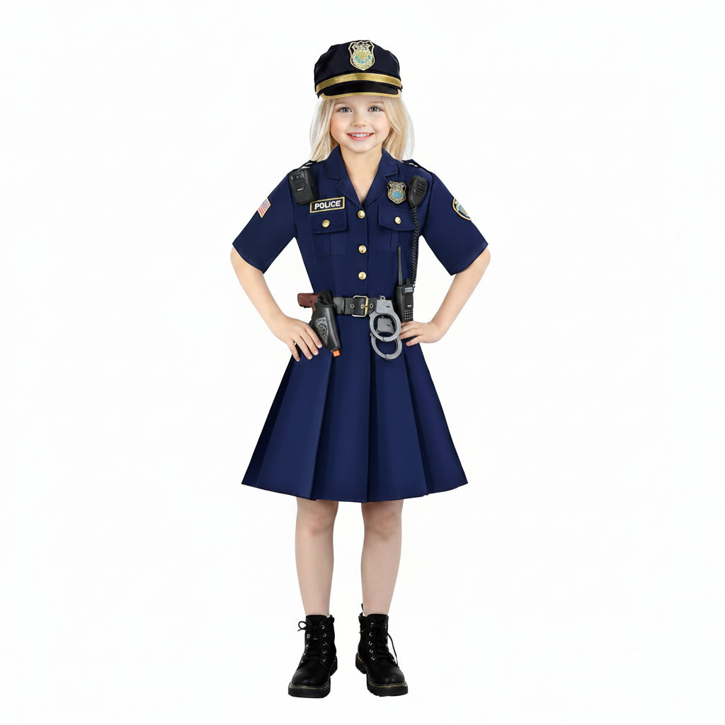 Halloween Costumes Girls Police Officer Dress Role Play Set