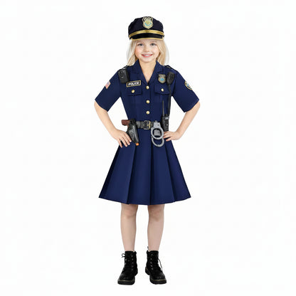 Halloween Costumes Girls Police Officer Dress Role Play Set