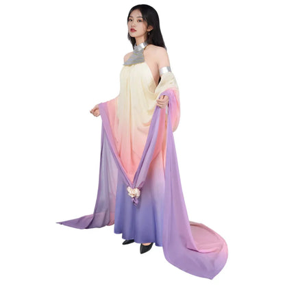 Halloween-Kostüme Damen Anime Cape Kleid Farbverlauf Cosplay Umhang