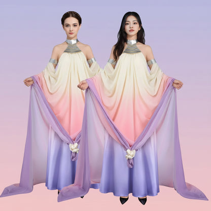 Halloween-Kostüme Damen Anime Cape Kleid Farbverlauf Cosplay Umhang