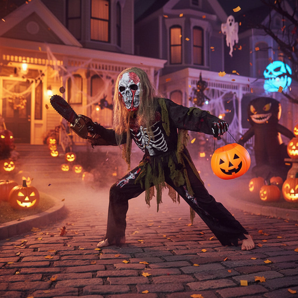 Guantes para niños de disfraz de Halloween de esqueleto zombi