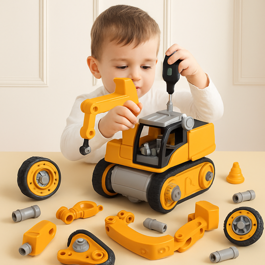 STEM Construction Toy Set Buildable Educational Trucks Kids