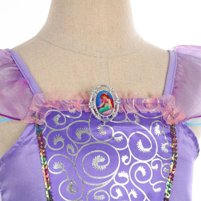 Halloween Costumes Girls Mermaid Dress Tail Outfit Kids Set
