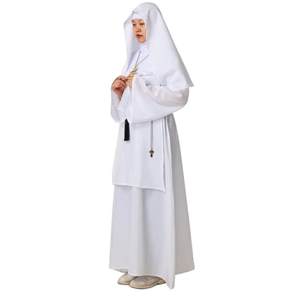 Halloween Costumes Women Nun Dress Polyester Role Play Outfit