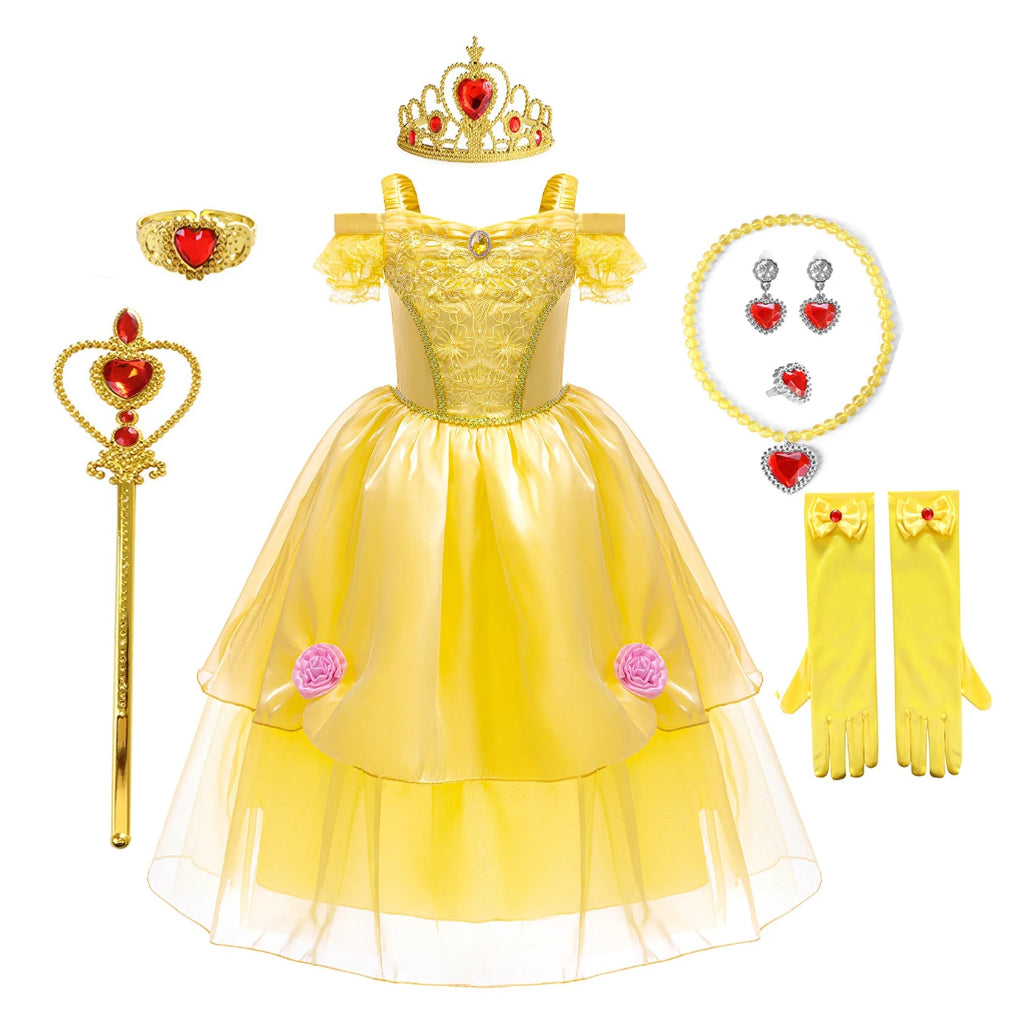 Costumi di Halloween per bambine con accessori per vestito da principessa