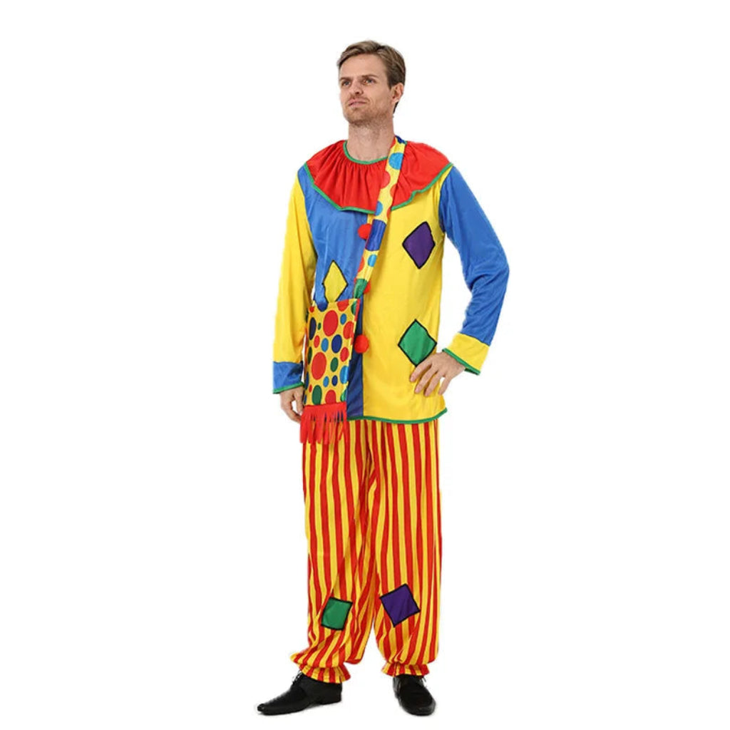 Disfraz de payaso para adulto Halloween Conjunto colorido de circo
