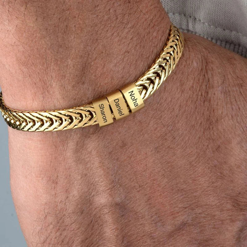 Father's Day Bracelet Personalized Dad Link Chain Gift