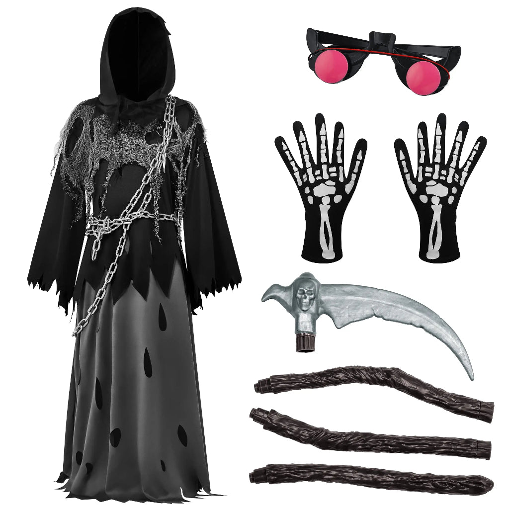 Disfraces de Halloween Disfraz de Segador Guantes con Guadaña para Adultos
