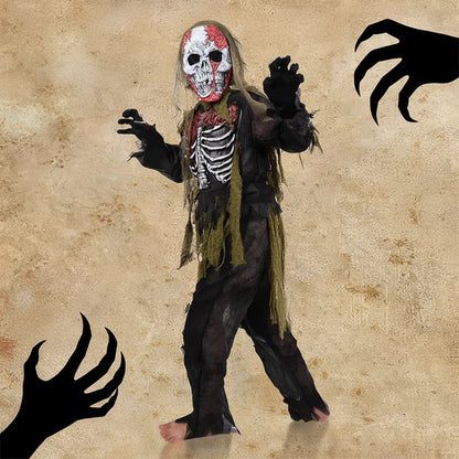 Guantes para niños de disfraz de Halloween de esqueleto zombi