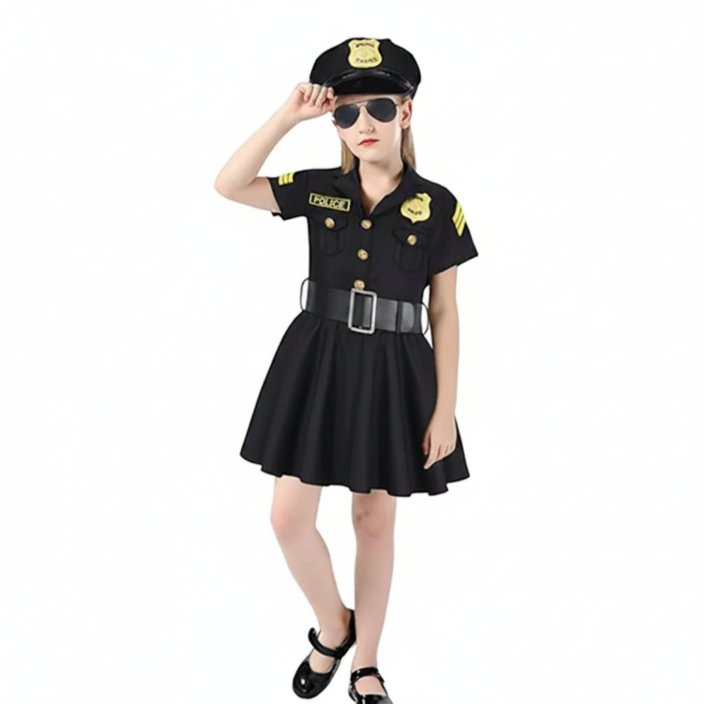 Halloween Costumes Girls Police Officer Dress Role Play Set