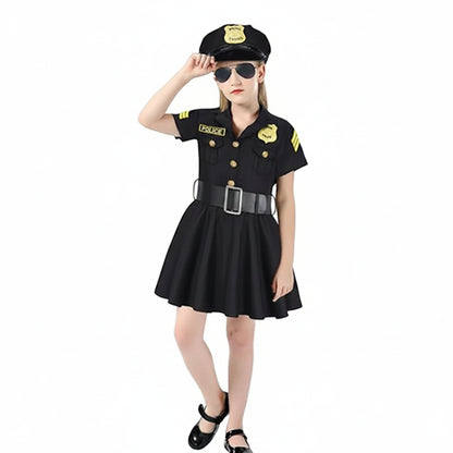 Halloween Costumes Girls Police Officer Dress Role Play Set