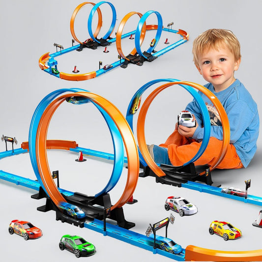 Slotcar-Bahn Set Kinder Loop-Rennspielzeug Rückziehautos