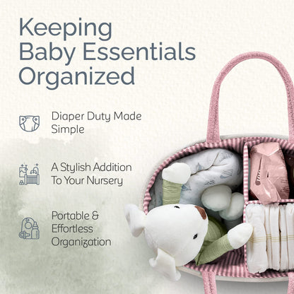Baby Organizer Nursery Basket Storage Tote Diaper Caddy