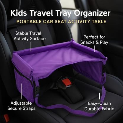 Kids Travel Tray Portable Car Seat Organizer Activity Table