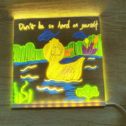 Kids Art LED Acrylic Drawing Board Creative Light Panel Display