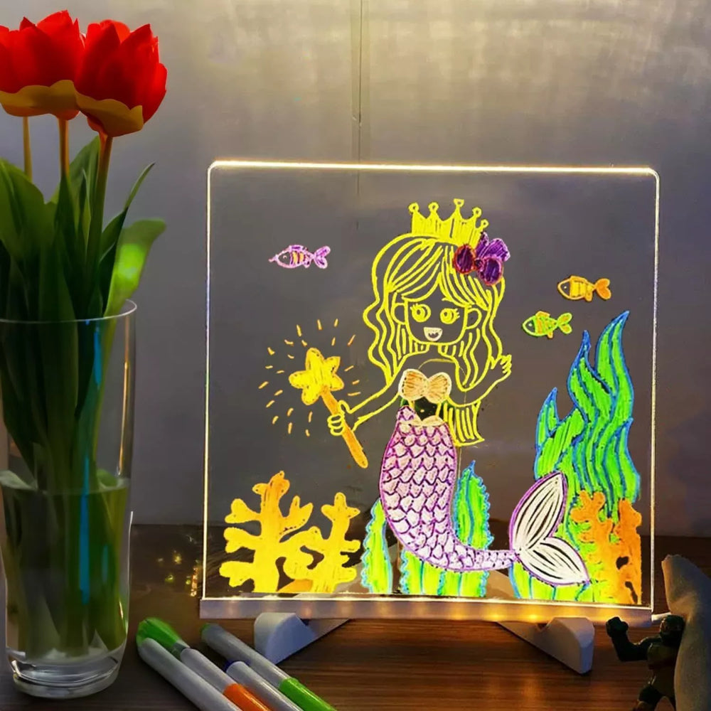 Kids Art LED Acrylic Drawing Board Creative Light Panel Display