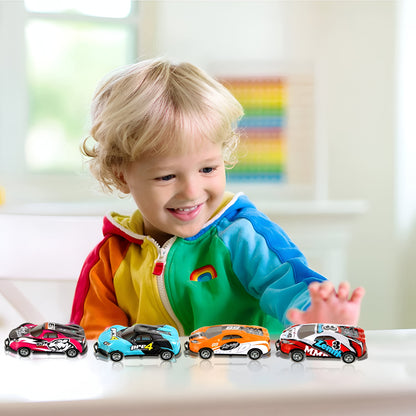 Kids Toy Pull Back Stunt Car Set Flip Jump Vehicle Pack