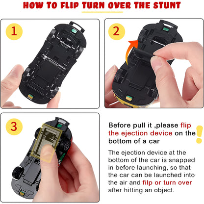 Kids Toy Pull Back Stunt Car Set Flip Jump Vehicle Pack