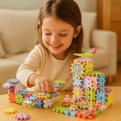 Kinder Spielzeug Zahnrad Set Kreatives STEM Bauklötze Konstruktionsset