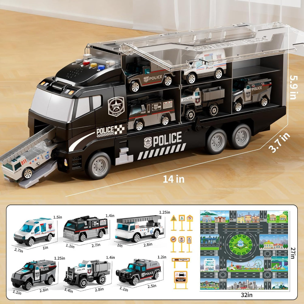 Kids Toys Toy Trucks Construction Vehicles Carrier Playset