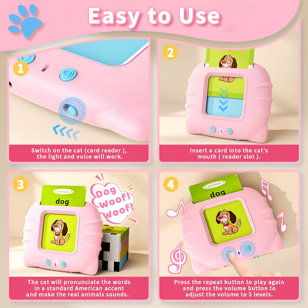 Kinder Lernkartenleser Montessori Bildungs-Spielzeug