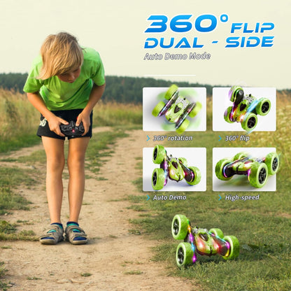 Fernbedienungsauto Stunttruck LED Flip Dual Drive Spielzeug